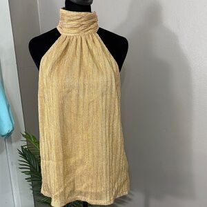 Nicoblu Chic Gold Halter Neck Blouse women’s size Medium